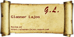 Glasner Lajos névjegykártya